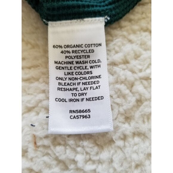 BP Women's Split Neck OSR Cropped  Thermal Knit Henley Shirt Green Moss Size S - Picture 7 of 7